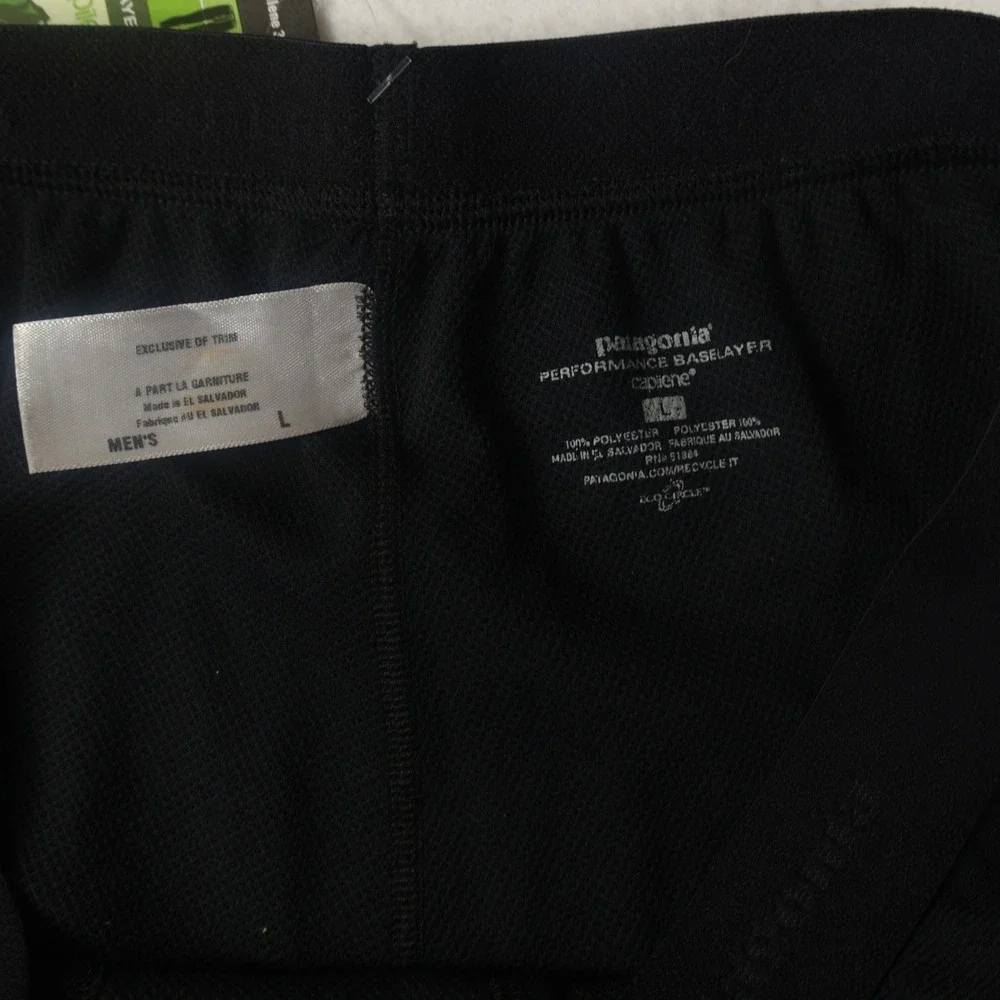 Patagonia Mens Capilene 3 Midweight Performance Baselayer Bottoms Black L
